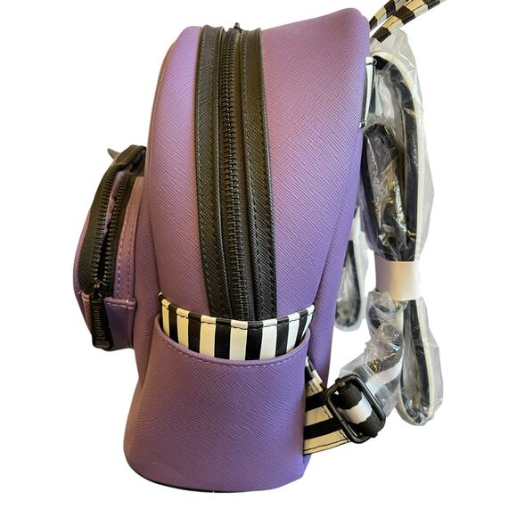 NWT Loungefly Beetlejuice Adam & Barbara Purple Mini Backpack Exclusive Collect - Picture 8 of 11